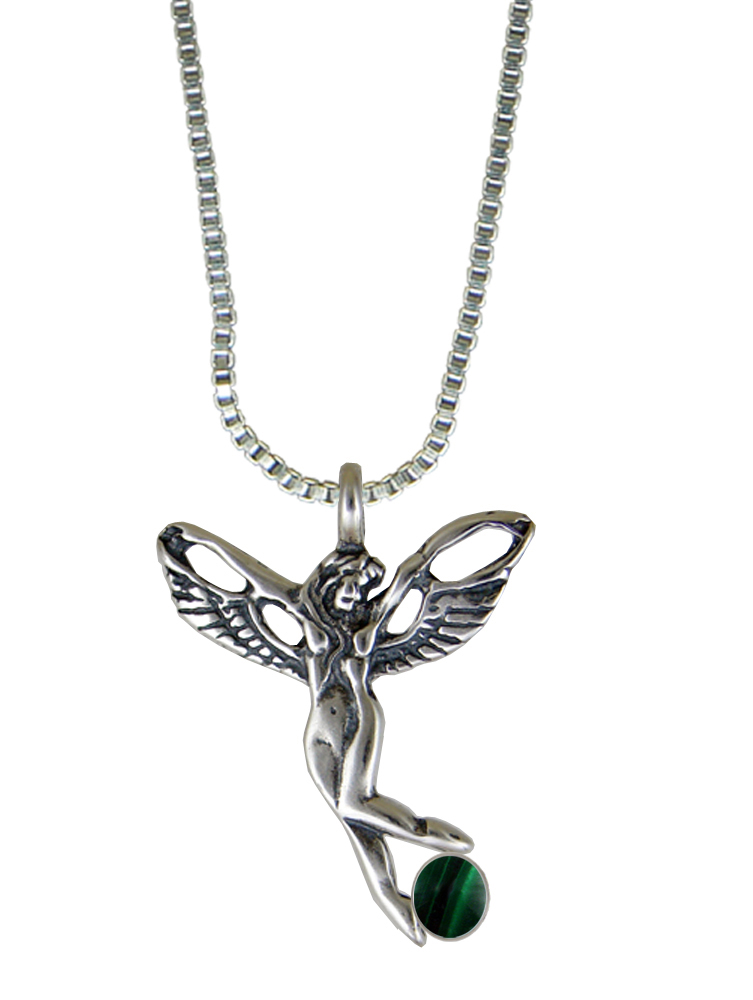 Sterling Silver Little Isis Pendant With Malachite